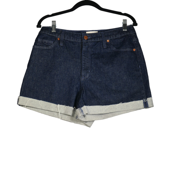 Universal Thread Blue Denim Shorts Womens Size 10 Stretch Pockets Frayed Cuffs - Picture 1 of 7